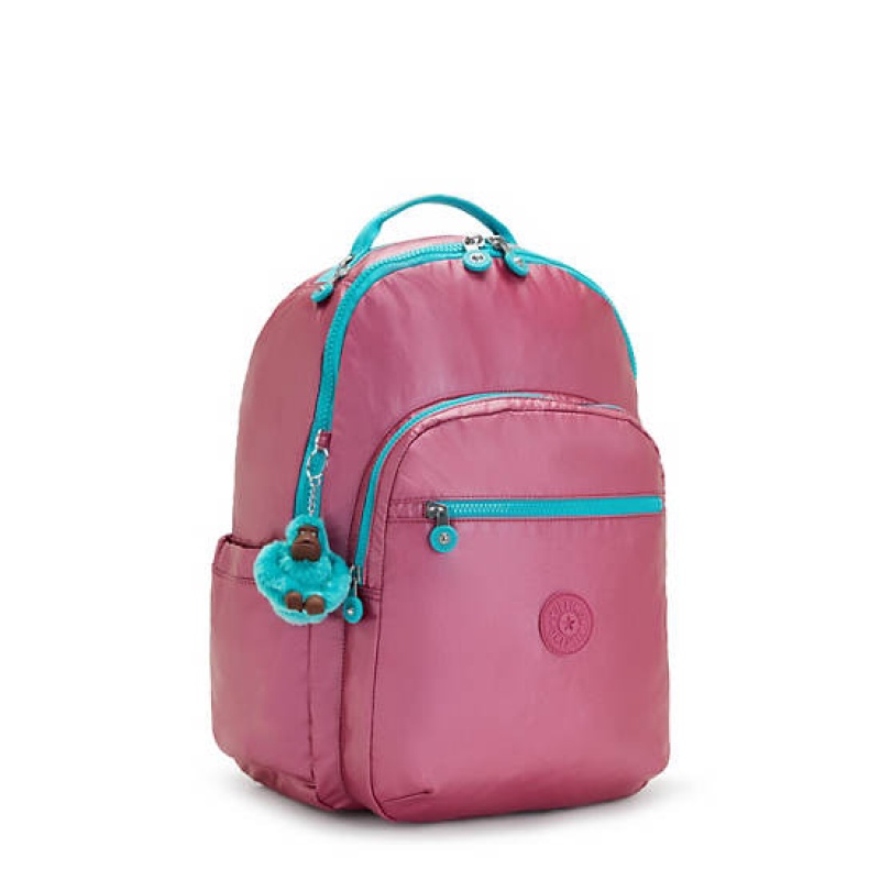 Pink Metal Kipling Seoul Large Metallic 15