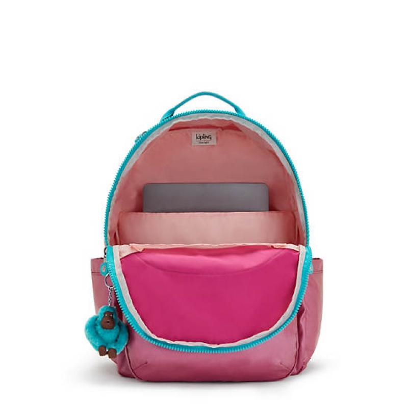 Pink Metal Kipling Seoul Large Metallic 15