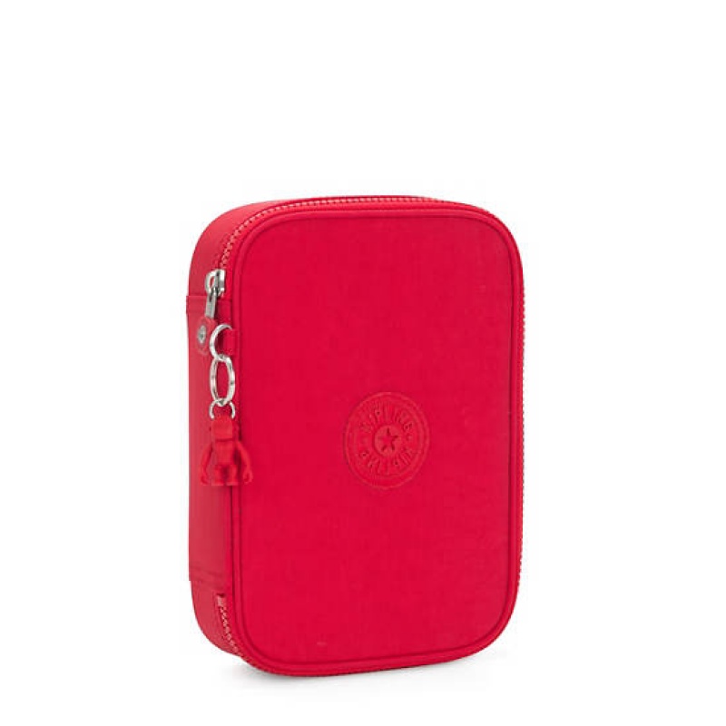 Red Dark Red Kipling 100 Pens Case Bags | SINYDL-697