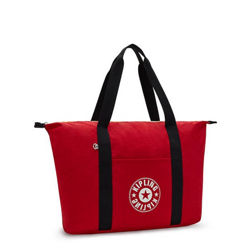 Red Dark Red Kipling Art Medium Lite Tote Bags | JADSMK-921