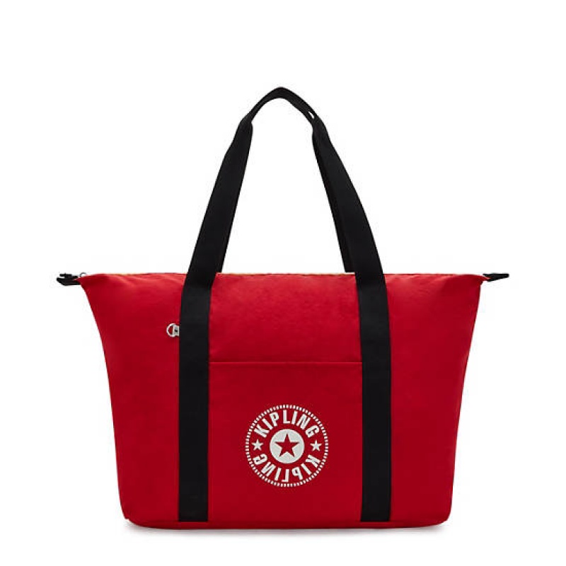 Red Dark Red Kipling Art Medium Lite Tote Bags | JADSMK-921