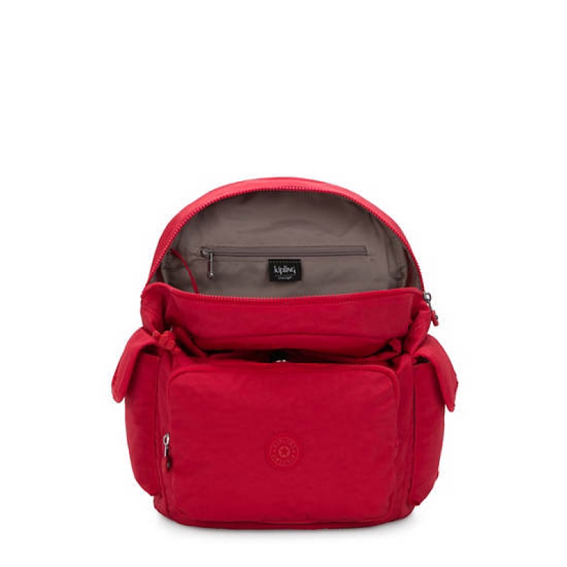 Red Dark Red Kipling City Pack Backpacks | FYVQWP-617