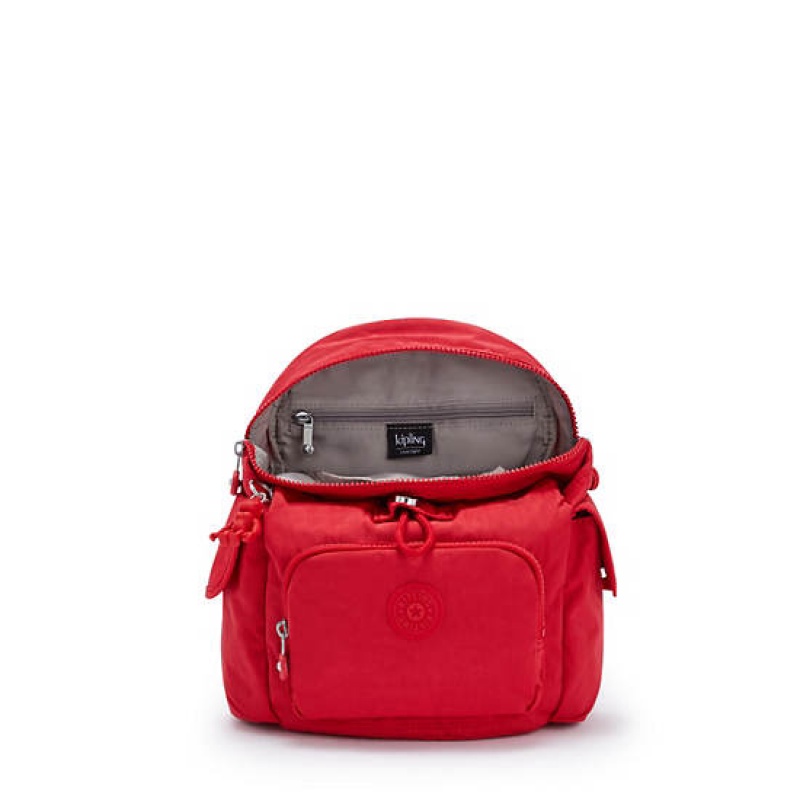 Red Dark Red Kipling City Pack Mini Backpacks | LJFITX-078