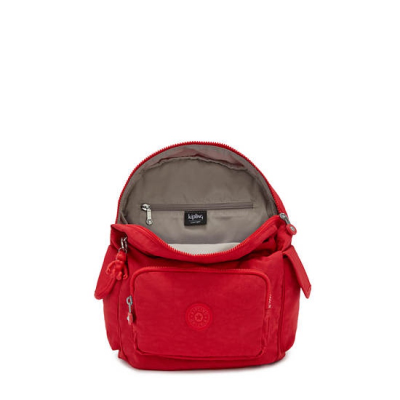 Red Dark Red Kipling City Pack Small Backpacks | PGOLTQ-062