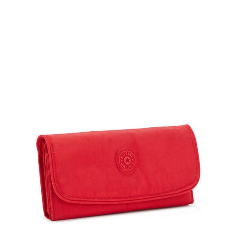 Red Dark Red Kipling Money Land Snap Wallet Wallets | GTFUAI-976