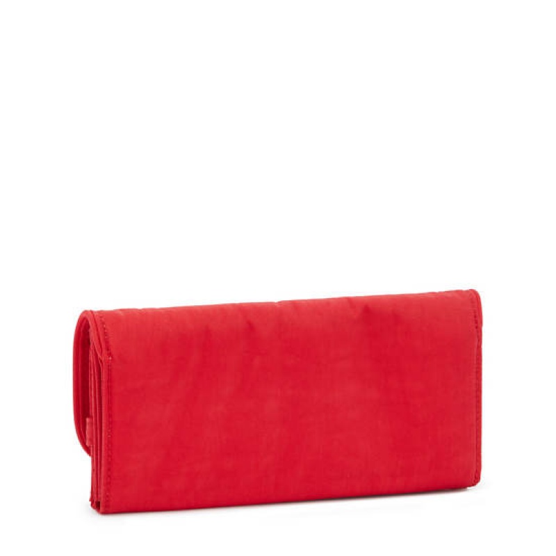 Red Dark Red Kipling Money Land Snap Wallet Wallets | GTFUAI-976