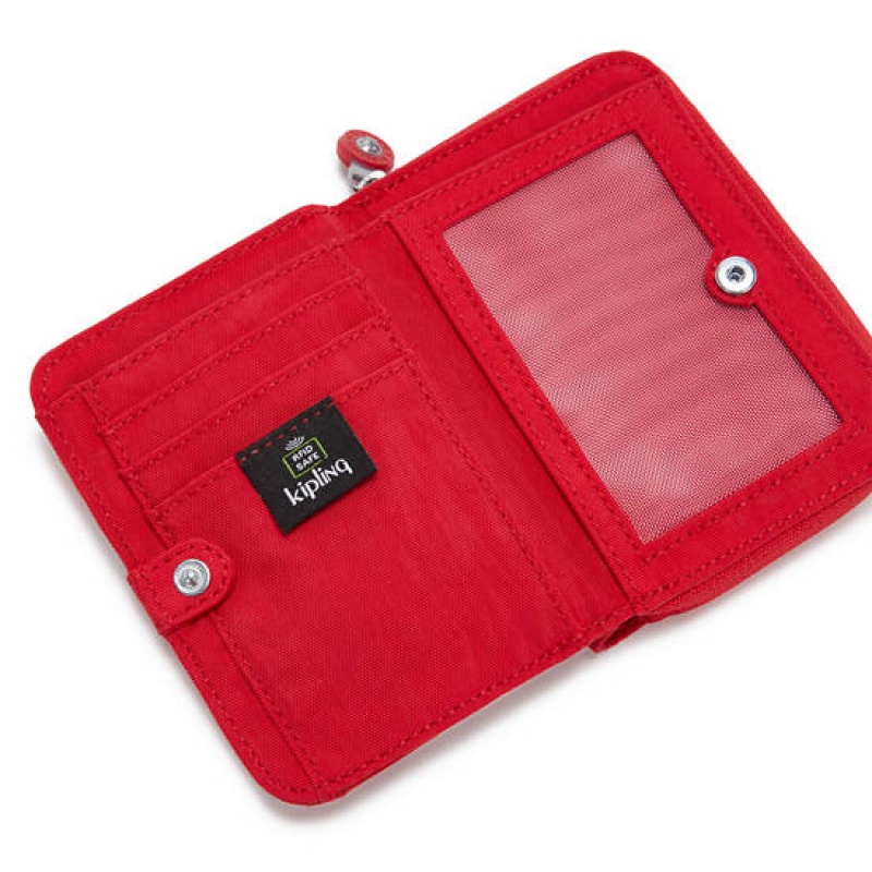 Red Dark Red Kipling Money Love Small Wallets | LRGQKM-467