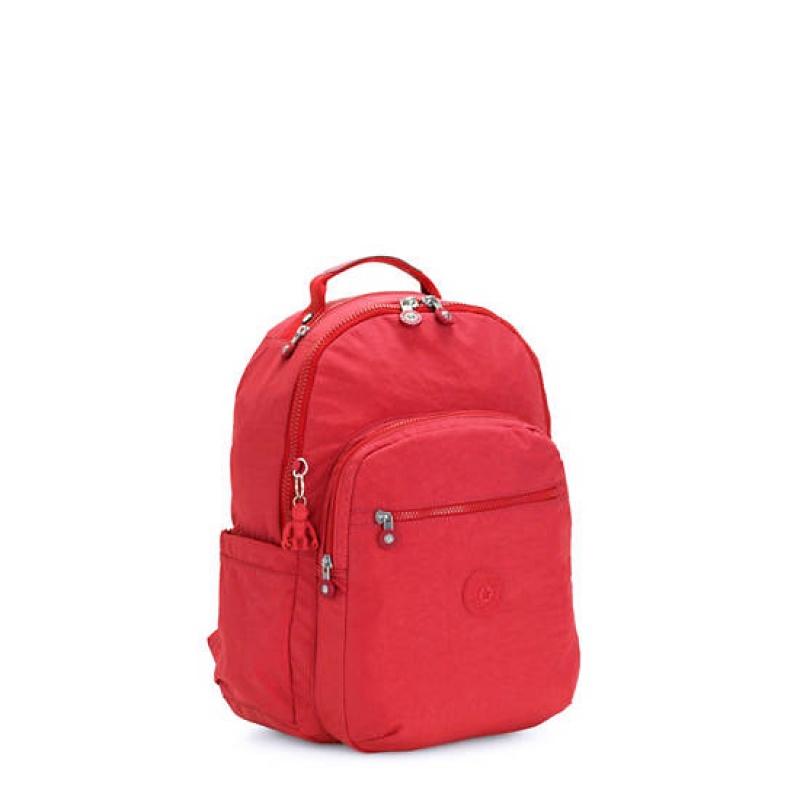 Red Dark Red Kipling Seoul Small Classic Tablet Backpacks | FCBZRA-743