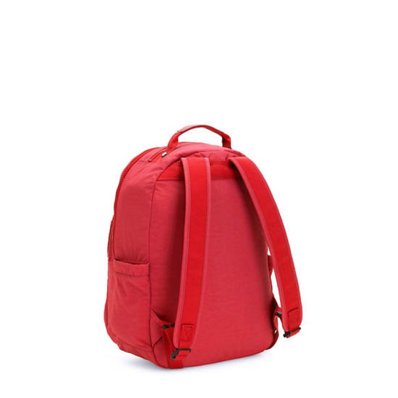 Red Dark Red Kipling Seoul Small Classic Tablet Backpacks | FCBZRA-743