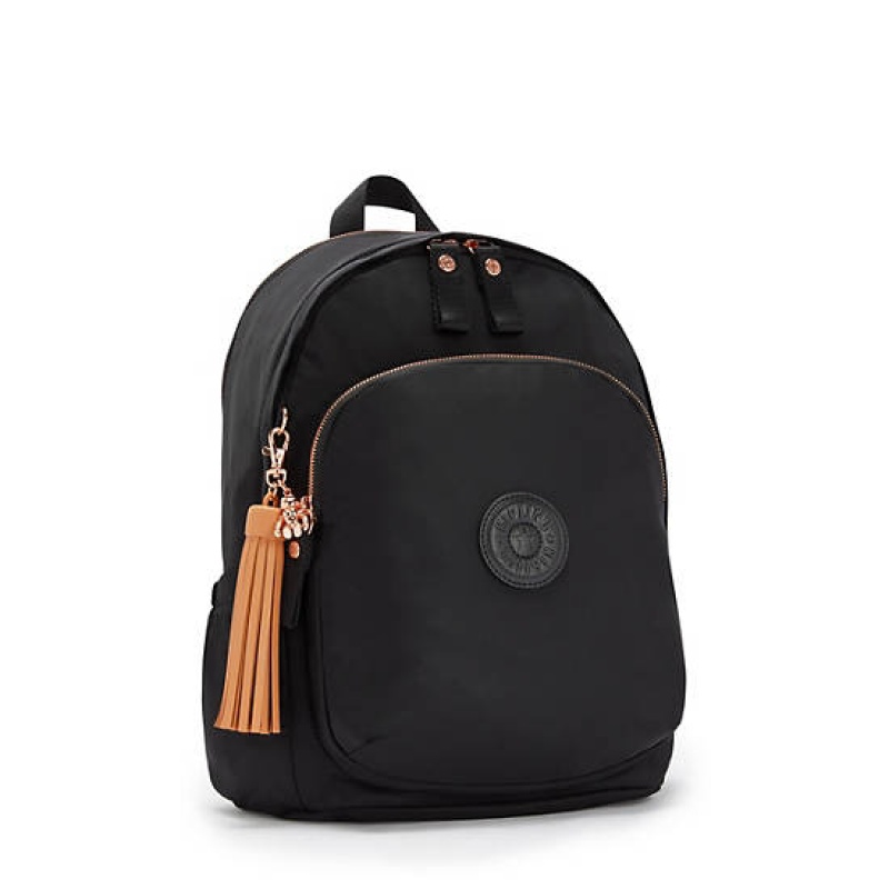 Rose Black Kipling Delia Medium Backpacks | NUYVLC-652