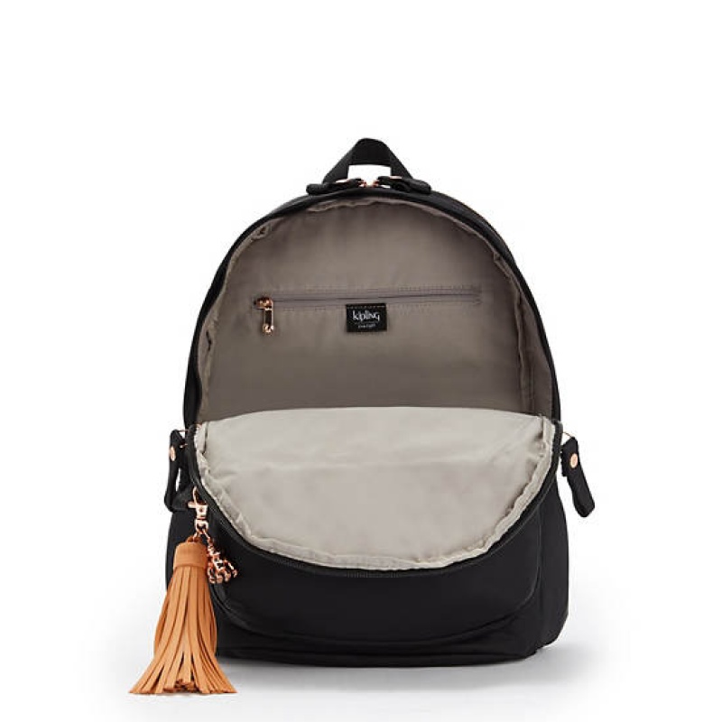 Rose Black Kipling Delia Medium Backpacks | NUYVLC-652