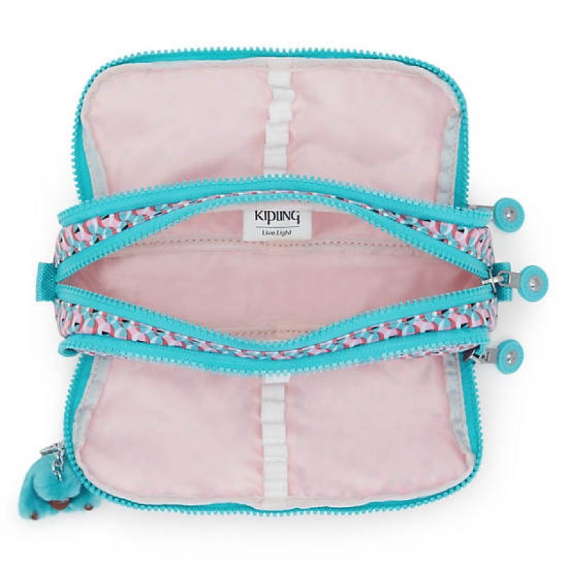 Turquoise Kipling Gitroy Classic Printed Pencil Case Bags | XJQMWL-735