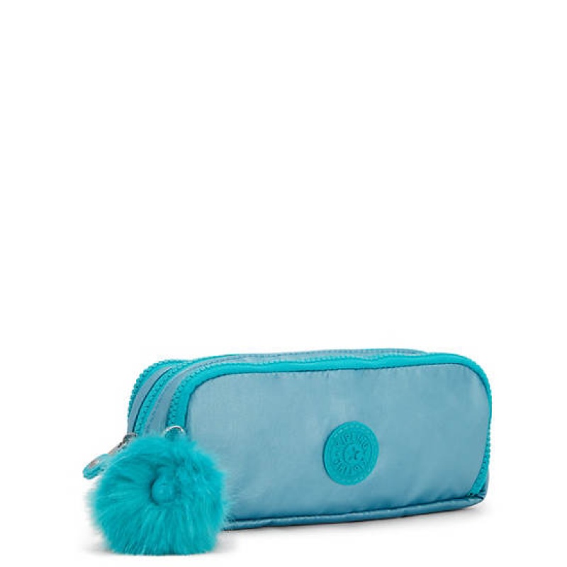 Turquoise Kipling Gitroy Metallic Pencil Case Bags | HNBFAT-074