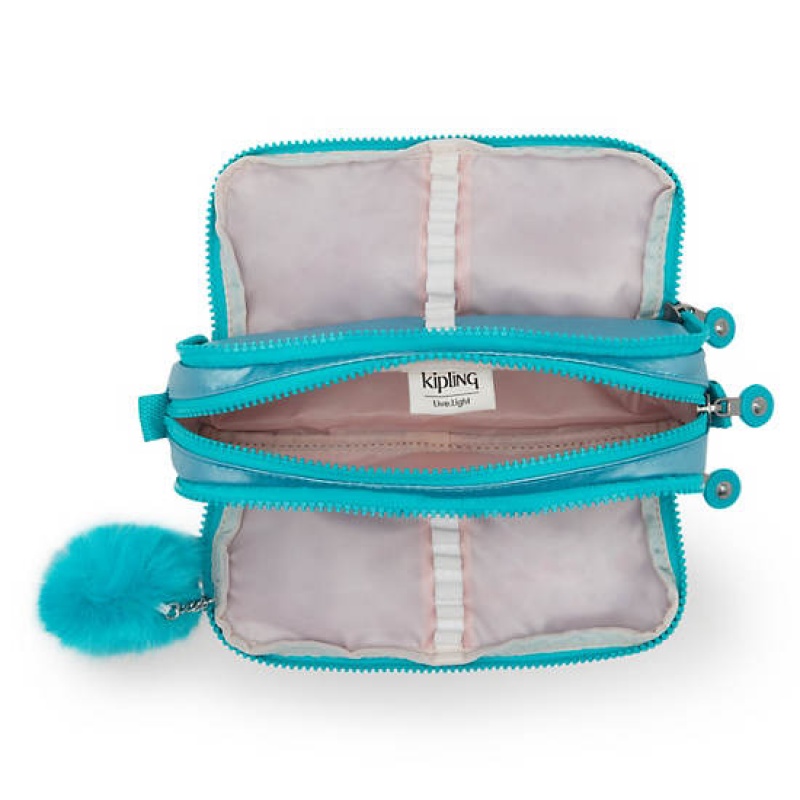 Turquoise Kipling Gitroy Metallic Pencil Case Bags | HNBFAT-074