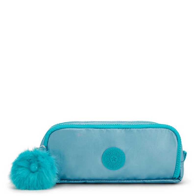 Turquoise Kipling Gitroy Metallic Pencil Case Bags | HNBFAT-074