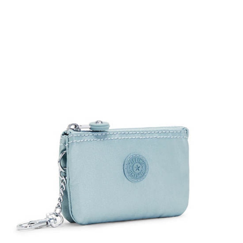 Turquoise Metal Kipling Creativity Mini Metallic Pouch Keychain Bags | OEBFIY-815