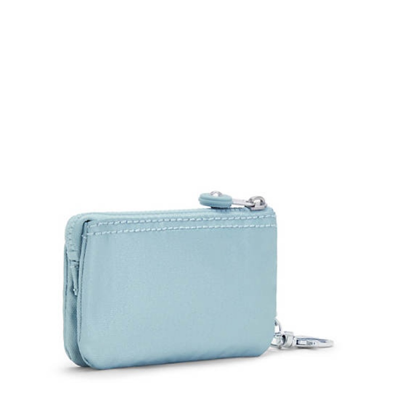 Turquoise Metal Kipling Creativity Mini Metallic Pouch Keychain Bags | OEBFIY-815