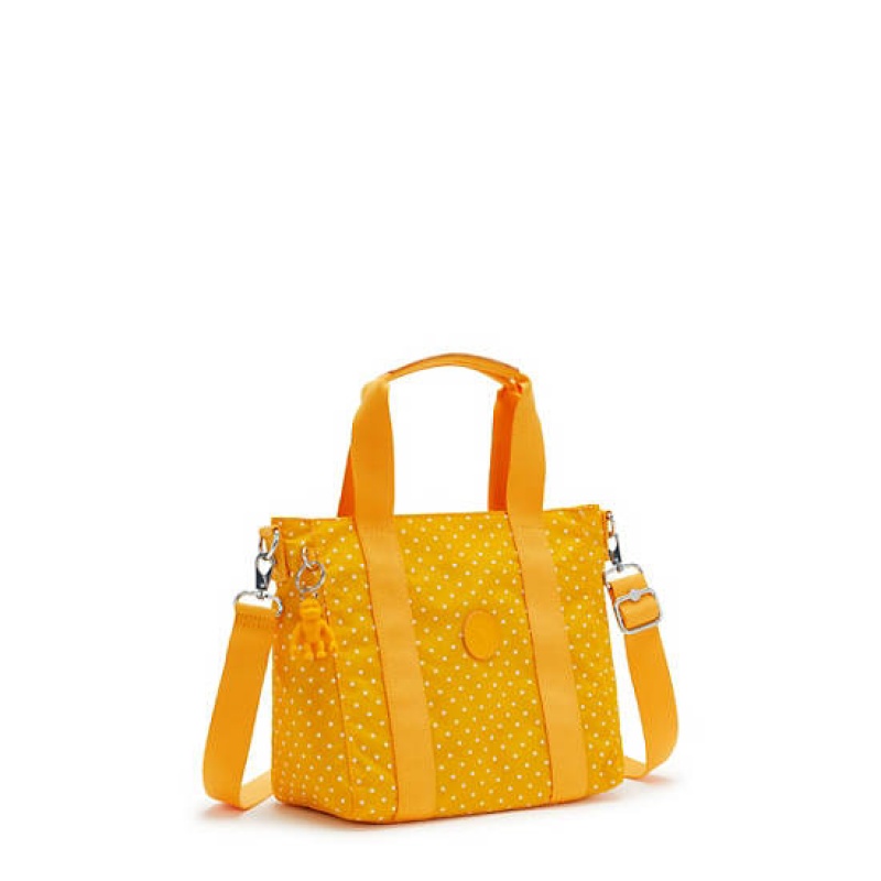 Yellow Kipling Asseni Mini Printed Tote Bags | YOQVTN-591