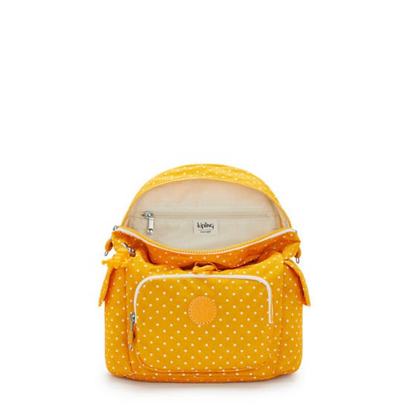 Yellow Kipling City Pack Mini Printed Backpacks | RDQFWE-652