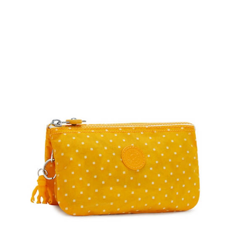 Yellow Kipling Creativity Large Printed Pouch Bags | TCEYBK-362