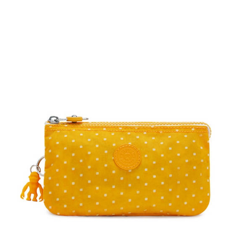 Yellow Kipling Creativity Large Printed Pouch Bags | TCEYBK-362