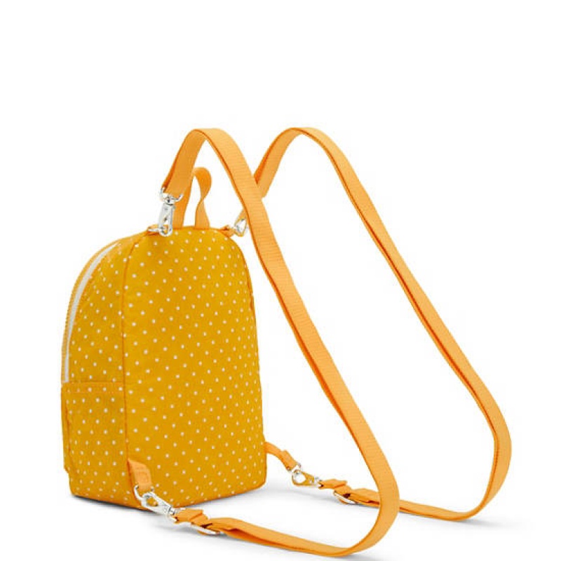 Yellow Kipling Curtis Compact Printed Convertible Backpacks | VSBTXA-035