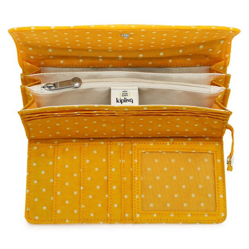 Yellow Kipling Money Land Printed Snap Wallet Wallets | CLFUIZ-518