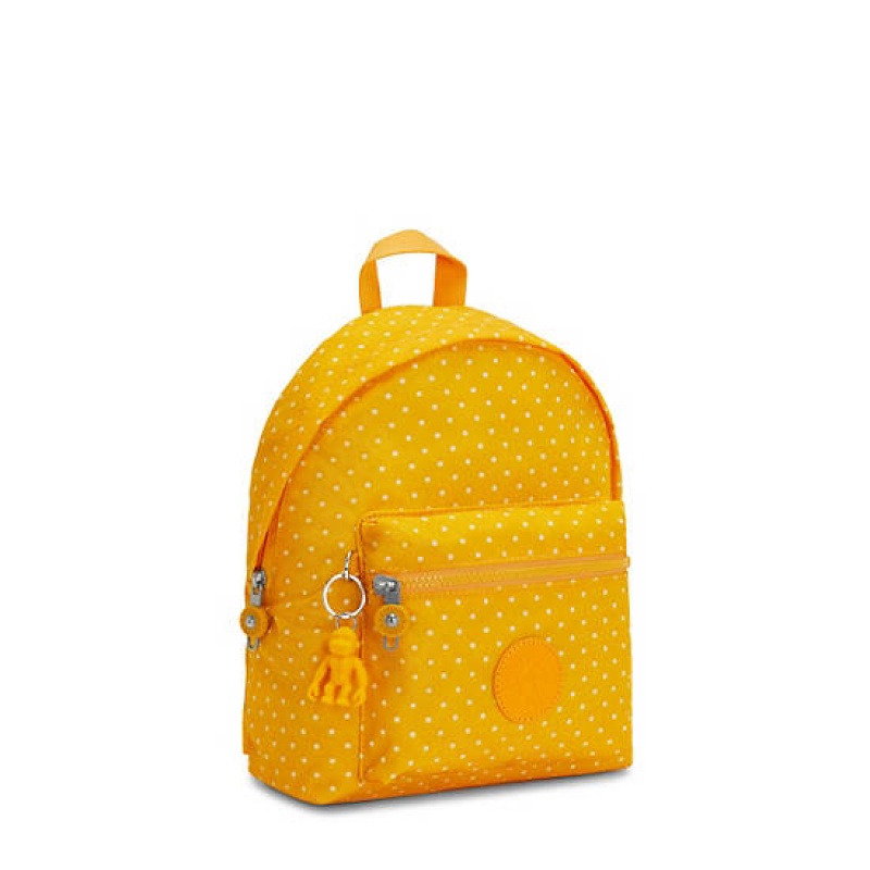 Yellow Kipling Reposa Printed Backpacks | WJQSPO-216