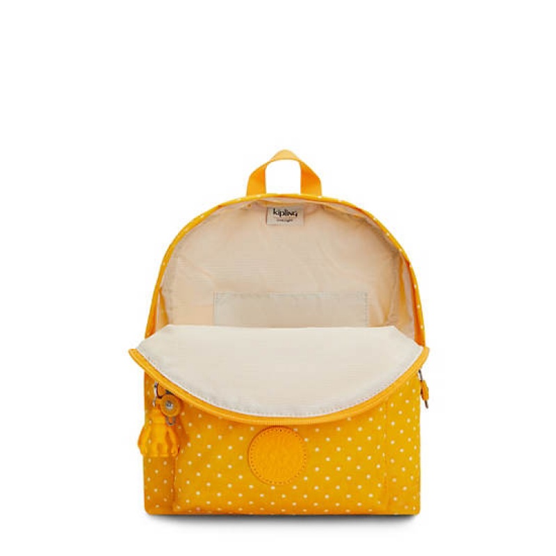 Yellow Kipling Reposa Printed Backpacks | WJQSPO-216