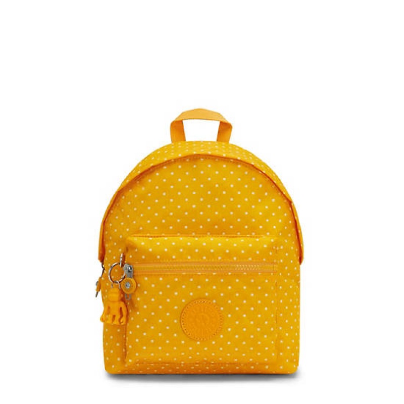 Yellow Kipling Reposa Printed Backpacks | WJQSPO-216